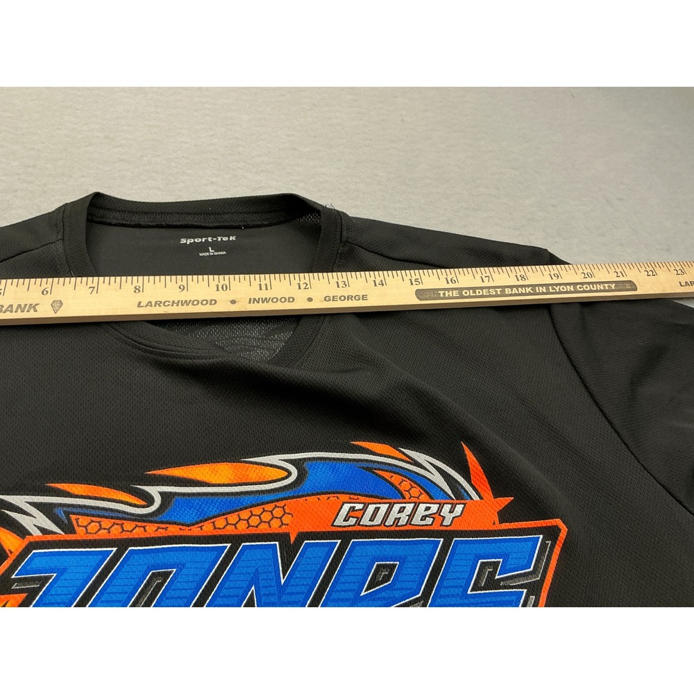 Sport-Tek‎ Corey Jones Racing T-Shirt Dirt Track Graphic Black Large Sporty - Picture 6 of 12